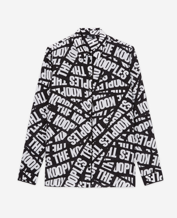 flowing shirt with tape logo
