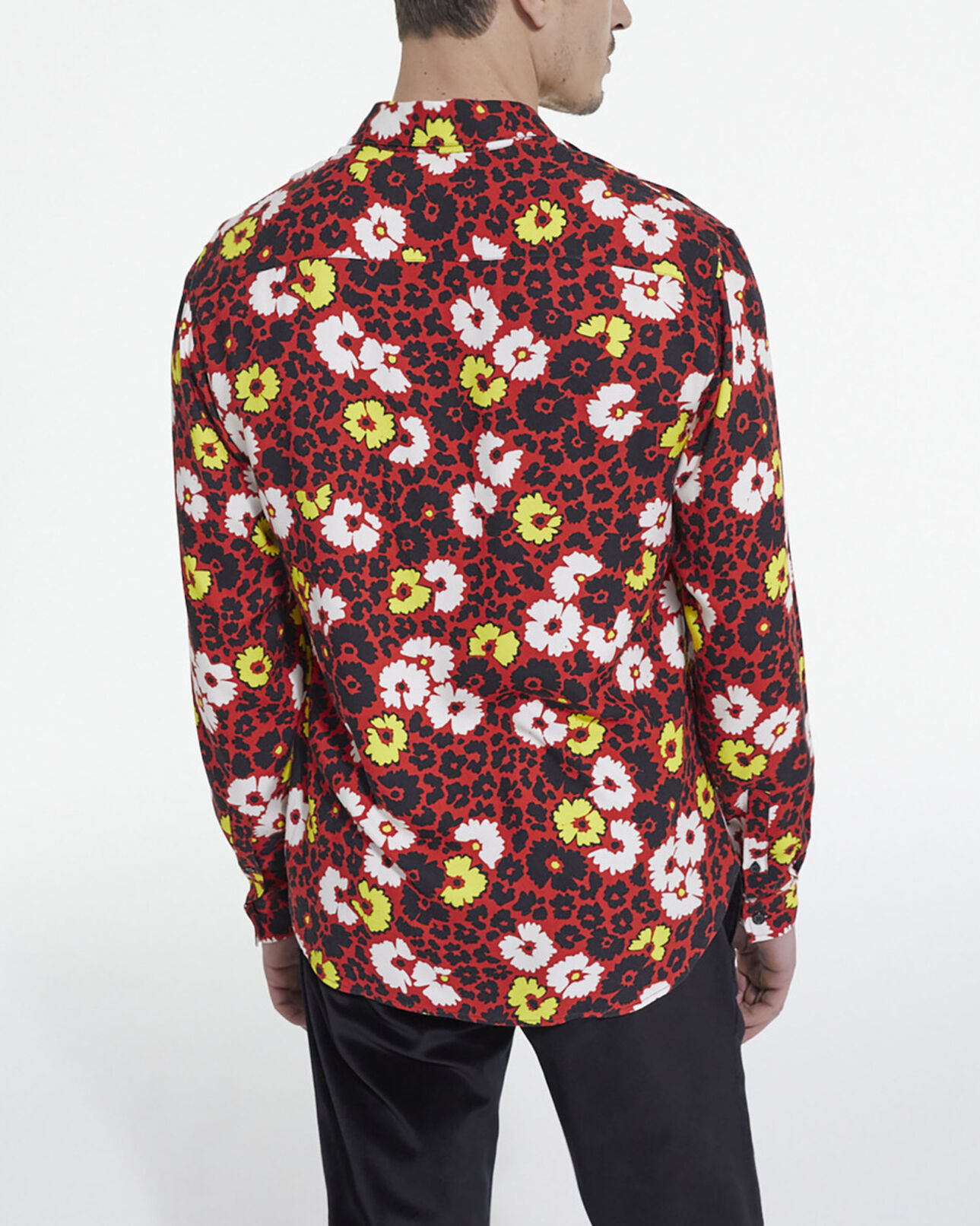 The Kooples MEN MULTICOLORE/RED floral print shirt with classic collar