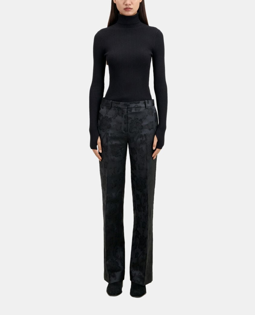The Kooples FEMME BLACK pantalon tailleur fleuri noir