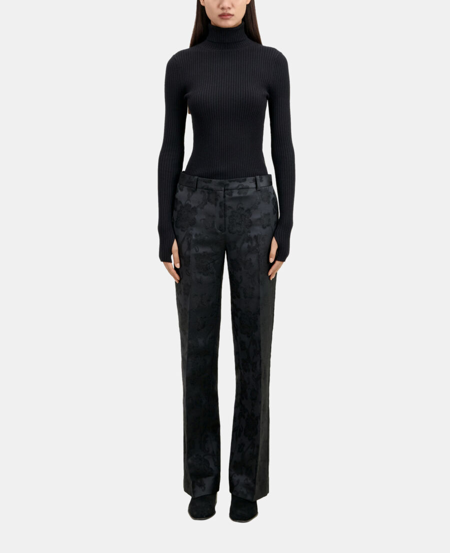 The Kooples FEMME BLACK pantalon tailleur fleuri noir