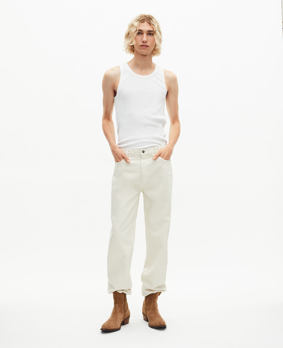 The Kooples HERREN ECRU gerade geschnittene jeans in ecru