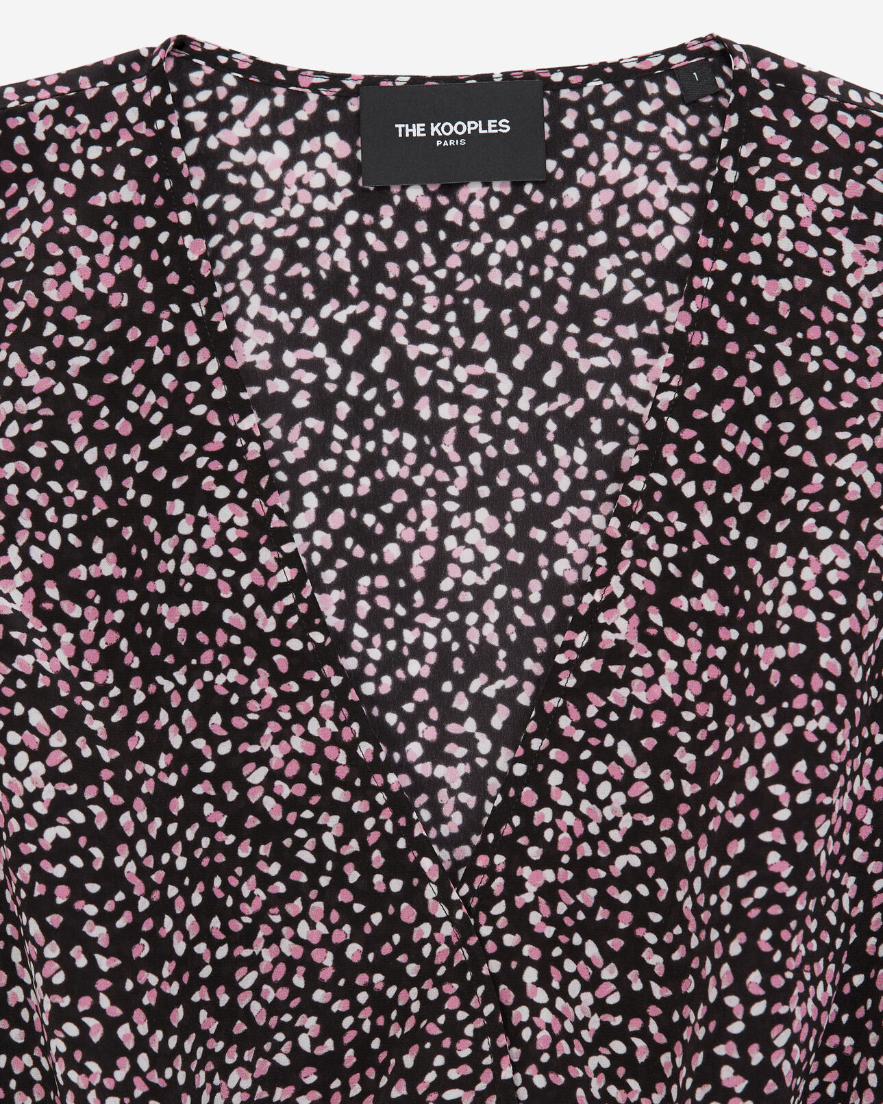The Kooples WOMEN BLACK / PINK flowing black and pink polka-dot top
