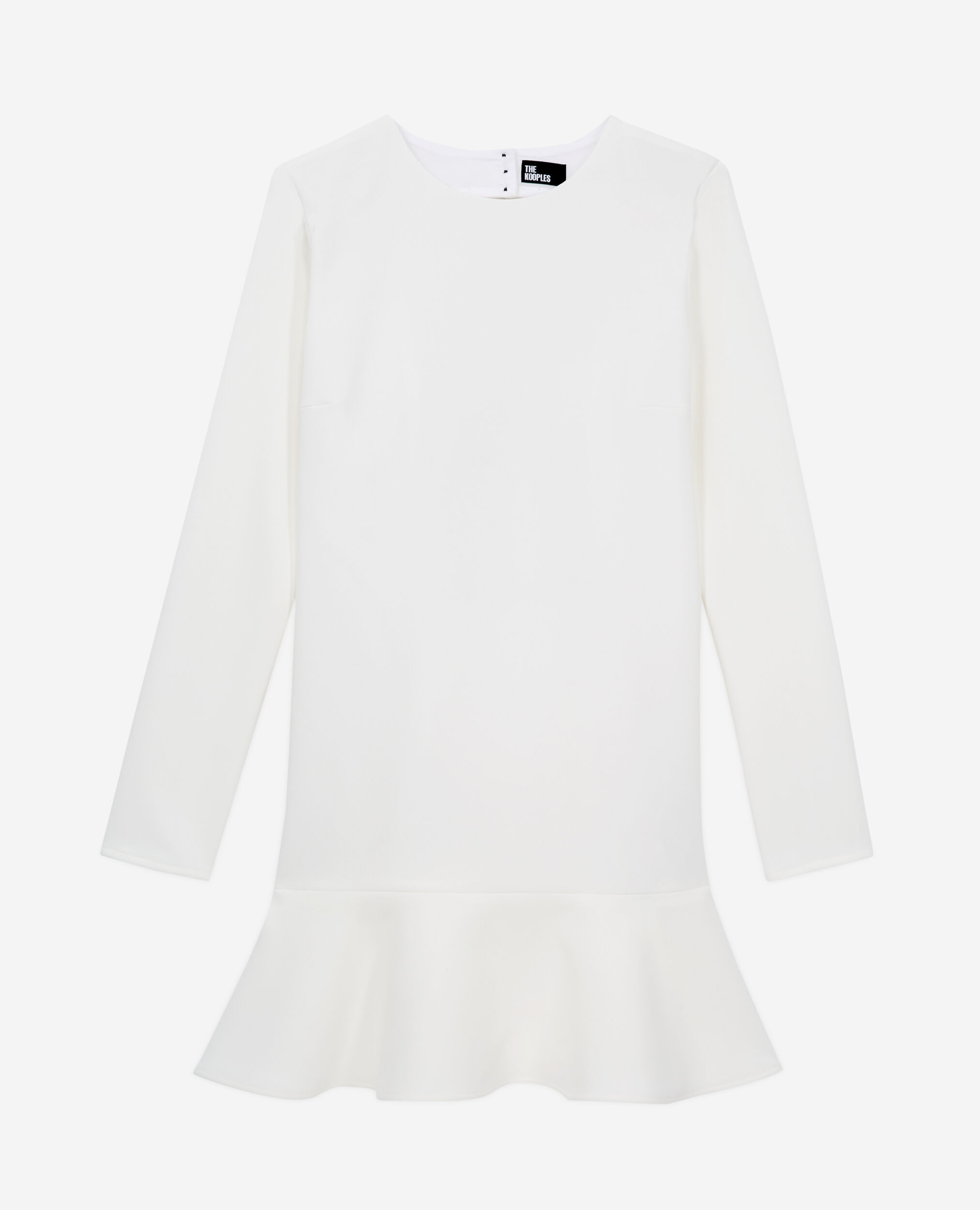 Robe courte blanche avec volant, WHITE, hi-res image number null
