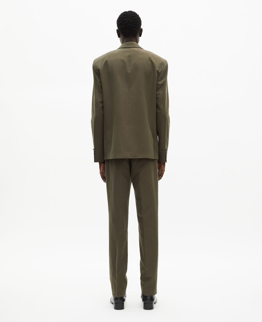 The Kooples MEN KAKI khaki cotton - linen suit jacket