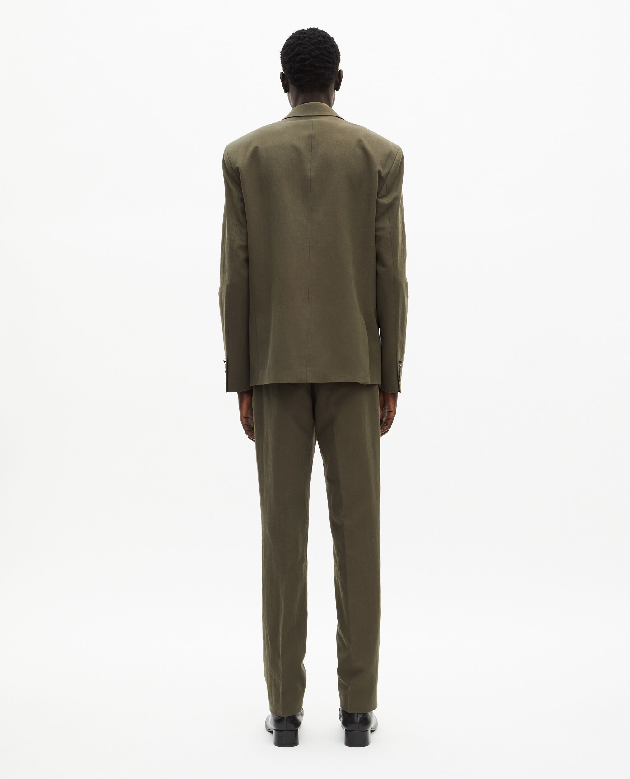 Khaki cotton - linen suit jacket, KAKI, hi-res image number null