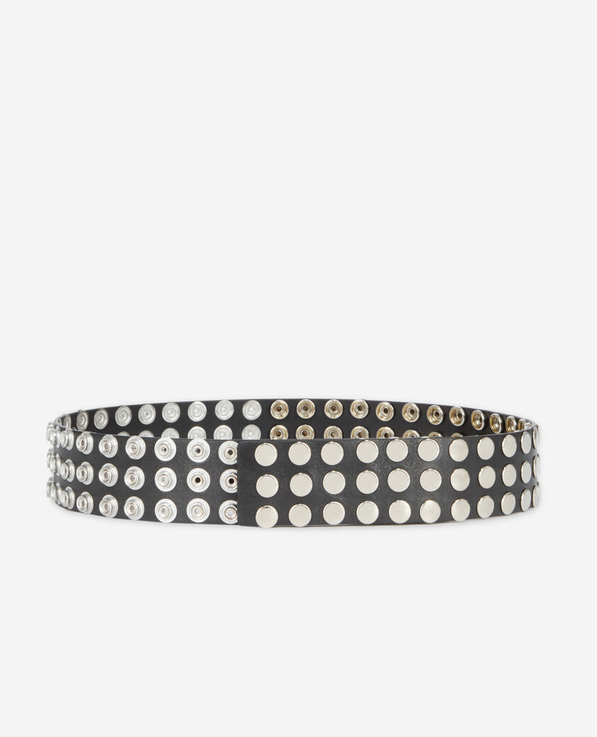 The Kooples WOMEN BLACK wide black leather belt