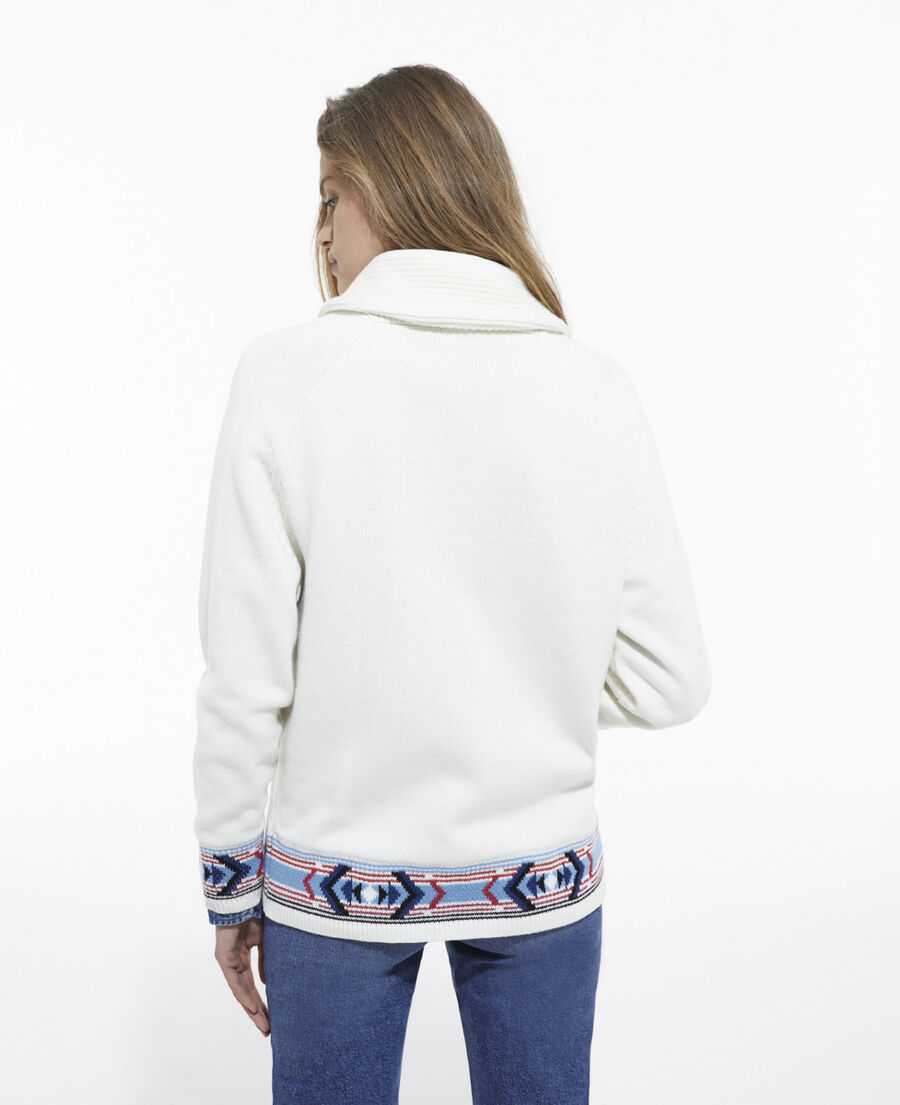patterned cardigan with shawl lapels