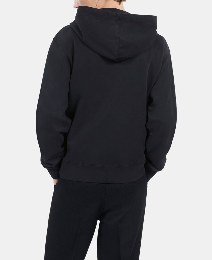 The Kooples H BLACK WASHED black hoodie with serigraphy