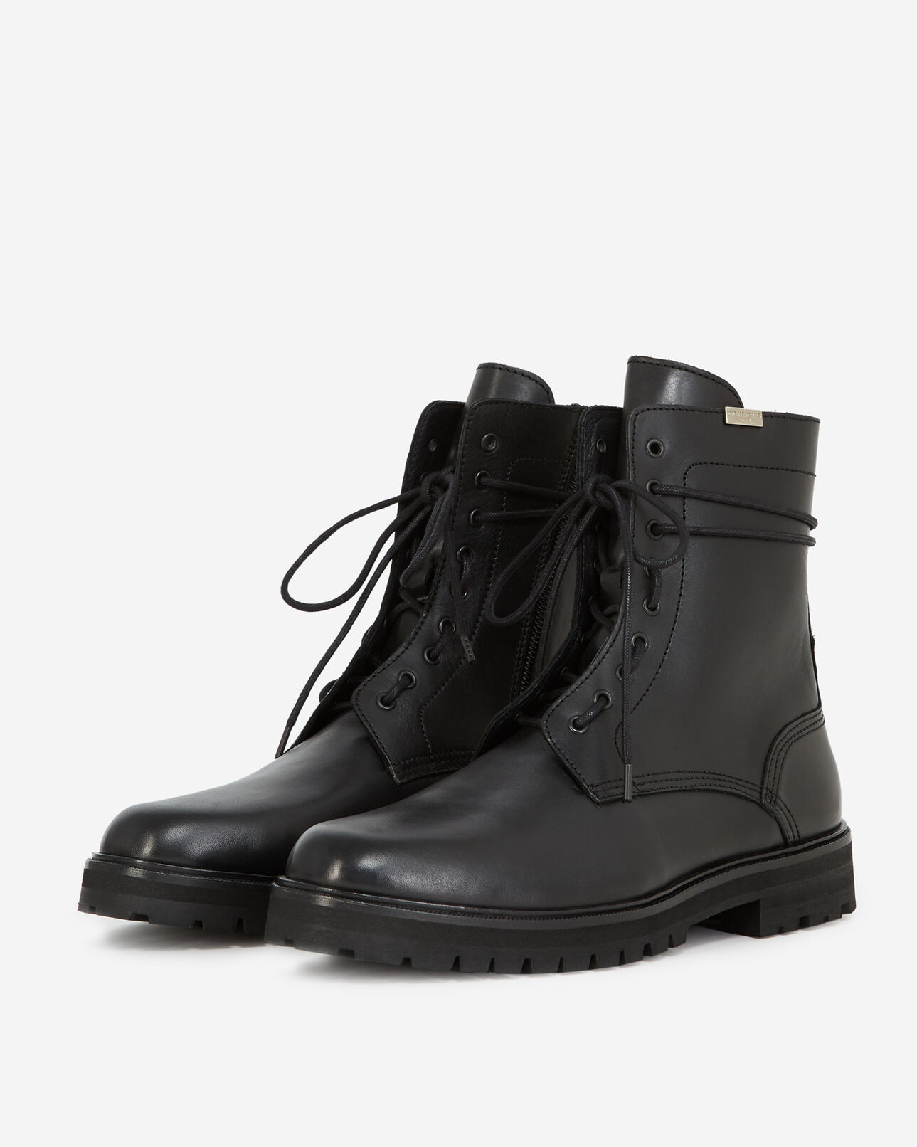 The Kooples HERREN BLACK boots schwarz lederdetail schnürung seitlich