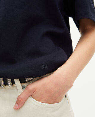 The Kooples HOMME NAVY t-shirt droit uni bleu marine