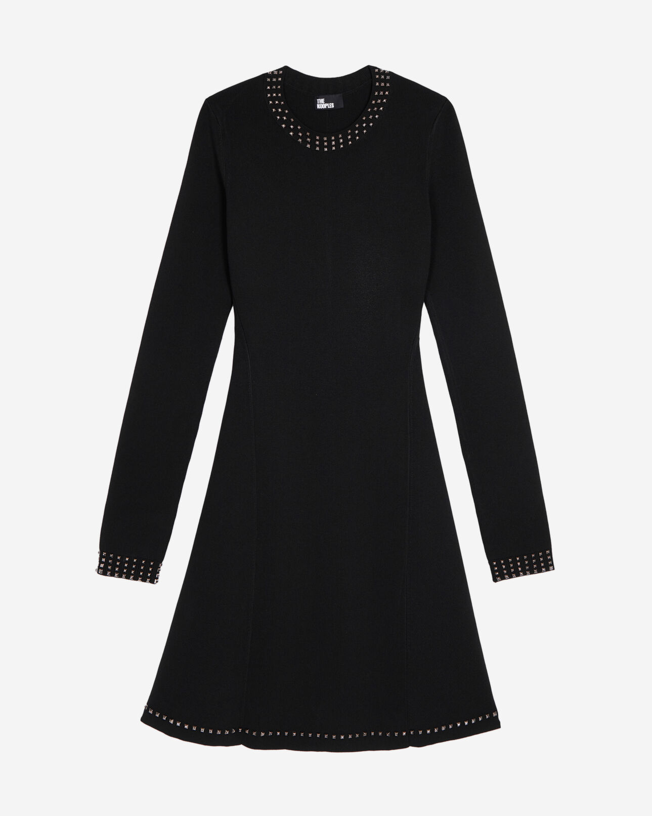 The Kooples WOMEN BLACK short black dress with spikes