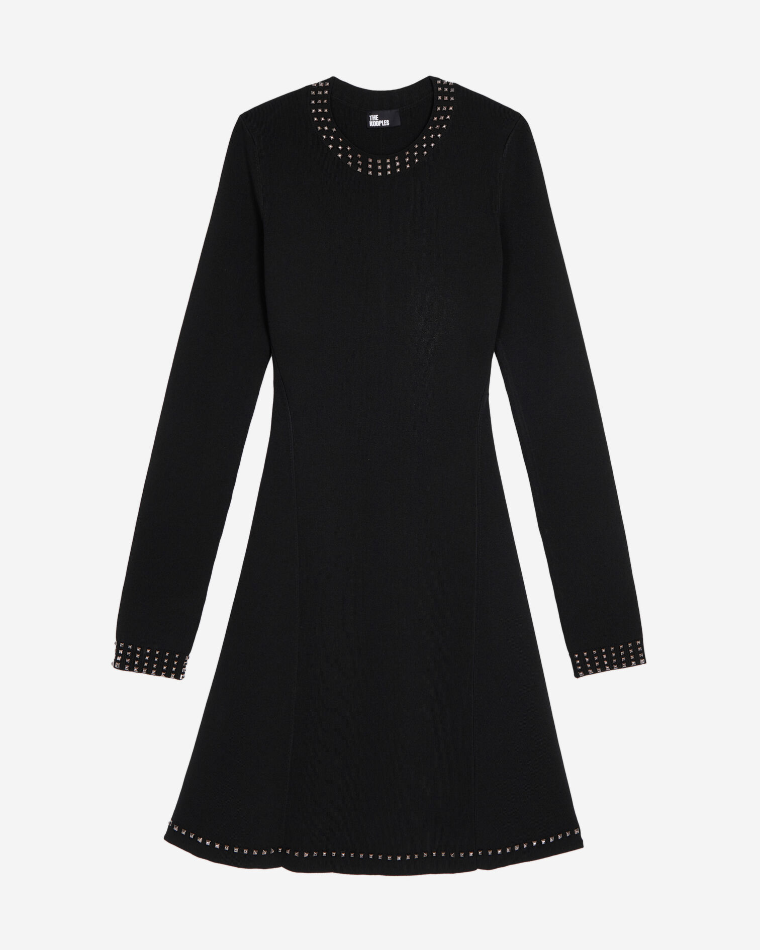 Short black dress with spikes, BLACK, hi-res image number null