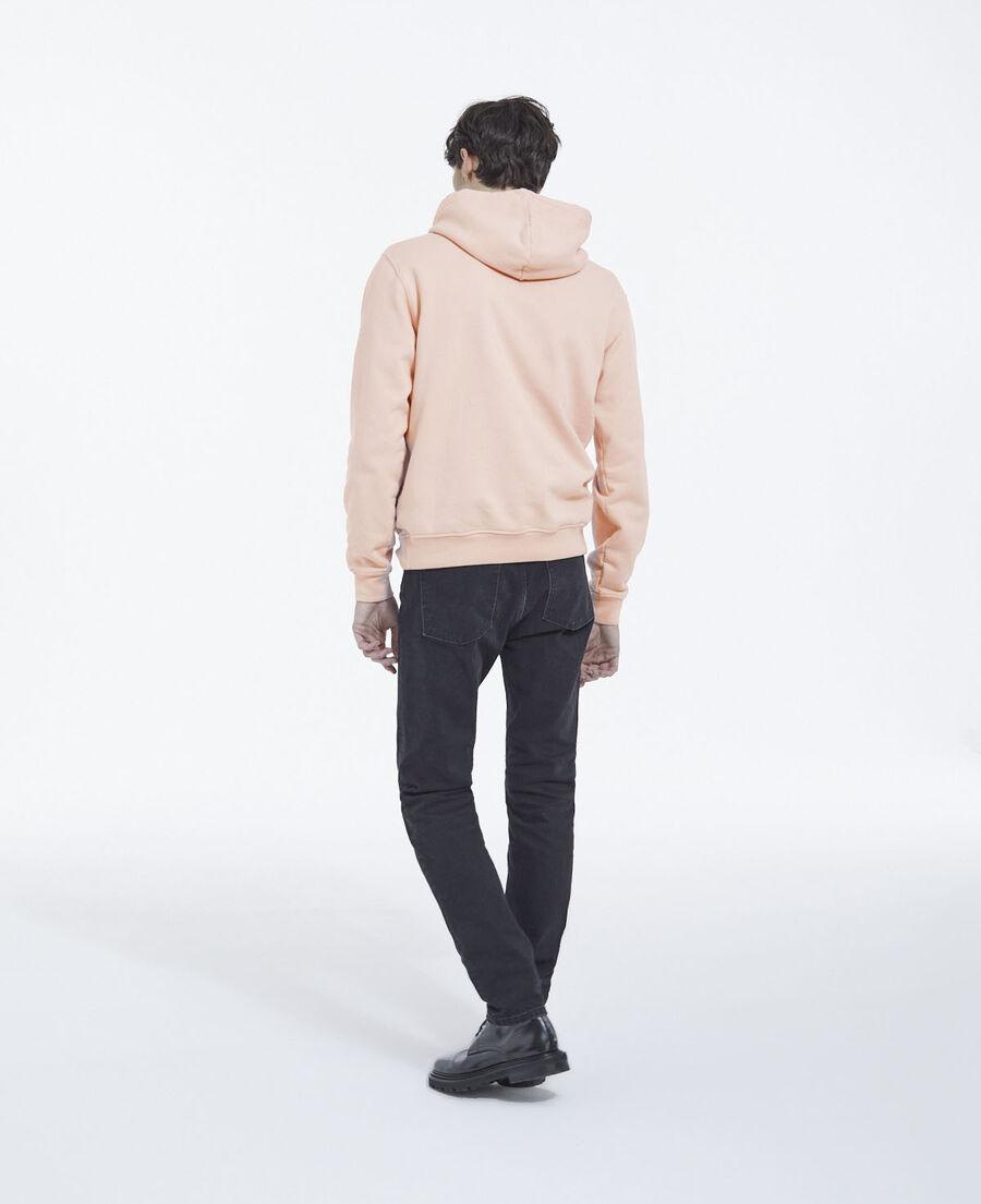 Pink cotton hoodie with logo on the chest | The Kooples - US
