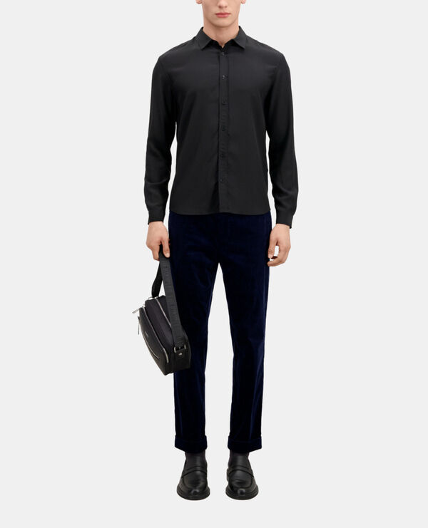 black silk shirt