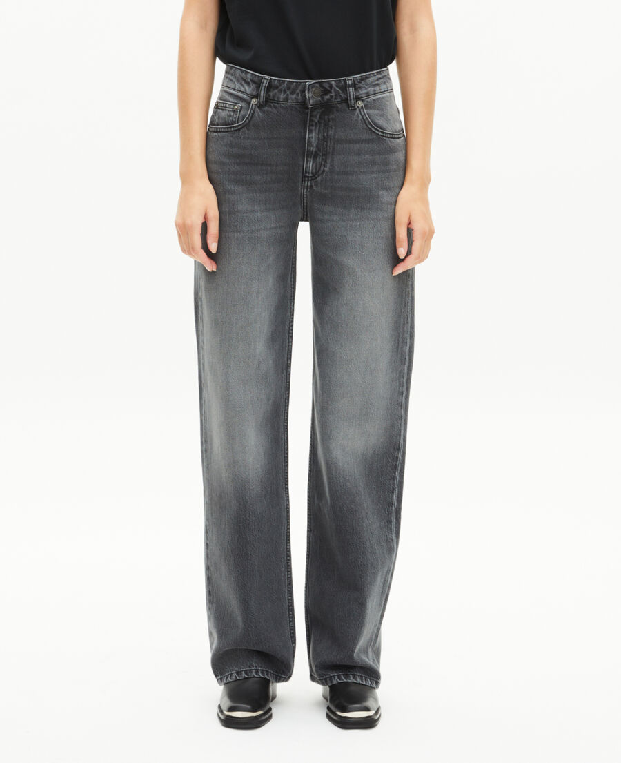 The Kooples F BLACK black wide-leg jeans