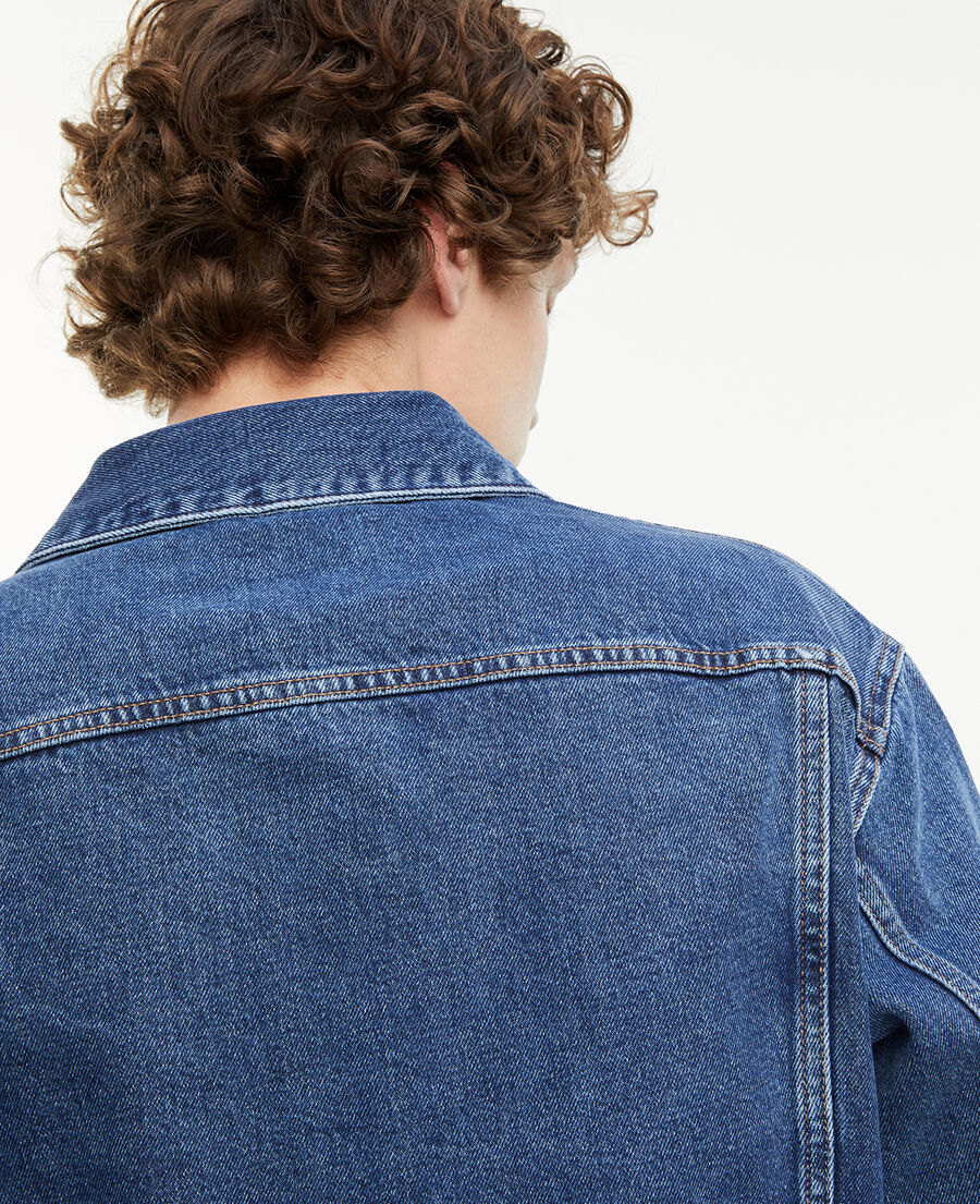 The Kooples HERREN BLEU INDIGO jeansjacke blau mit druckknöpfen