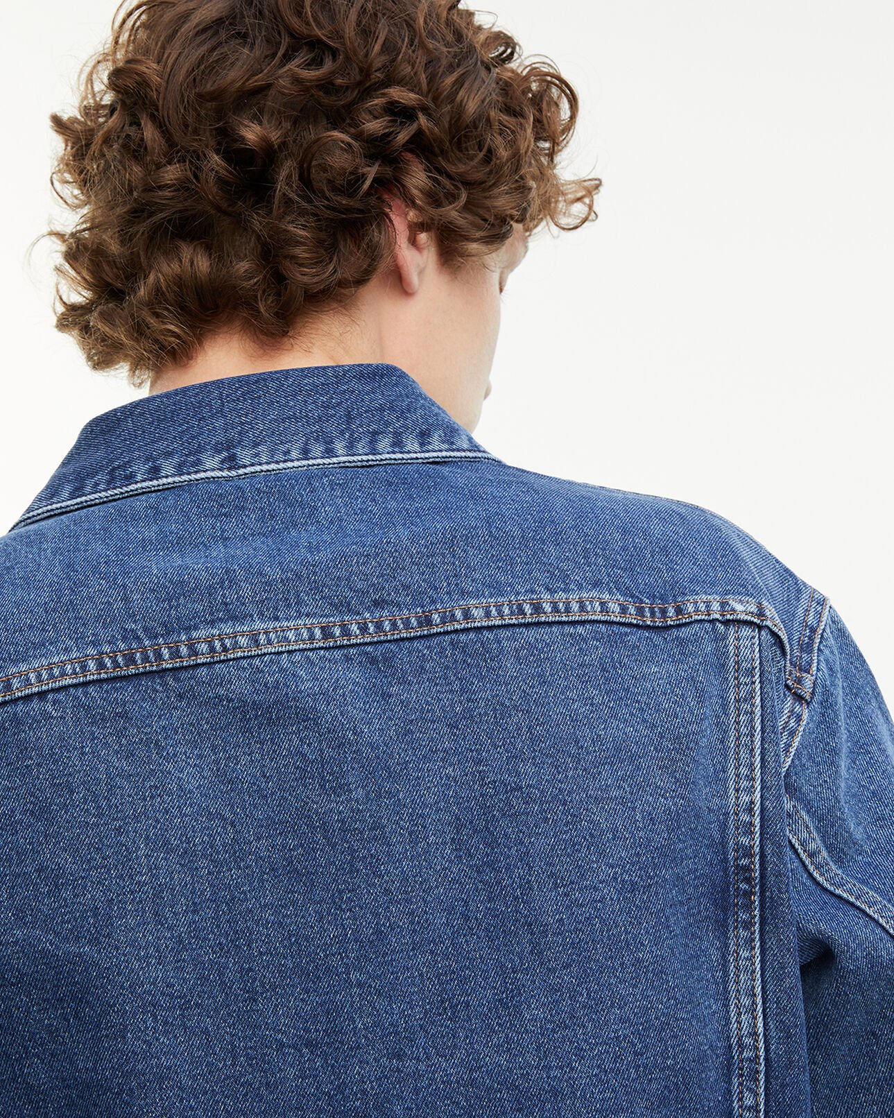 The Kooples MEN BLEU INDIGO blue denim jacket with press studs