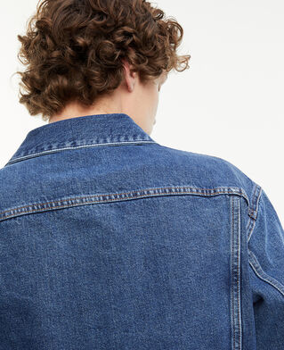 The Kooples HERREN BLEU INDIGO jeansjacke blau mit druckknöpfen