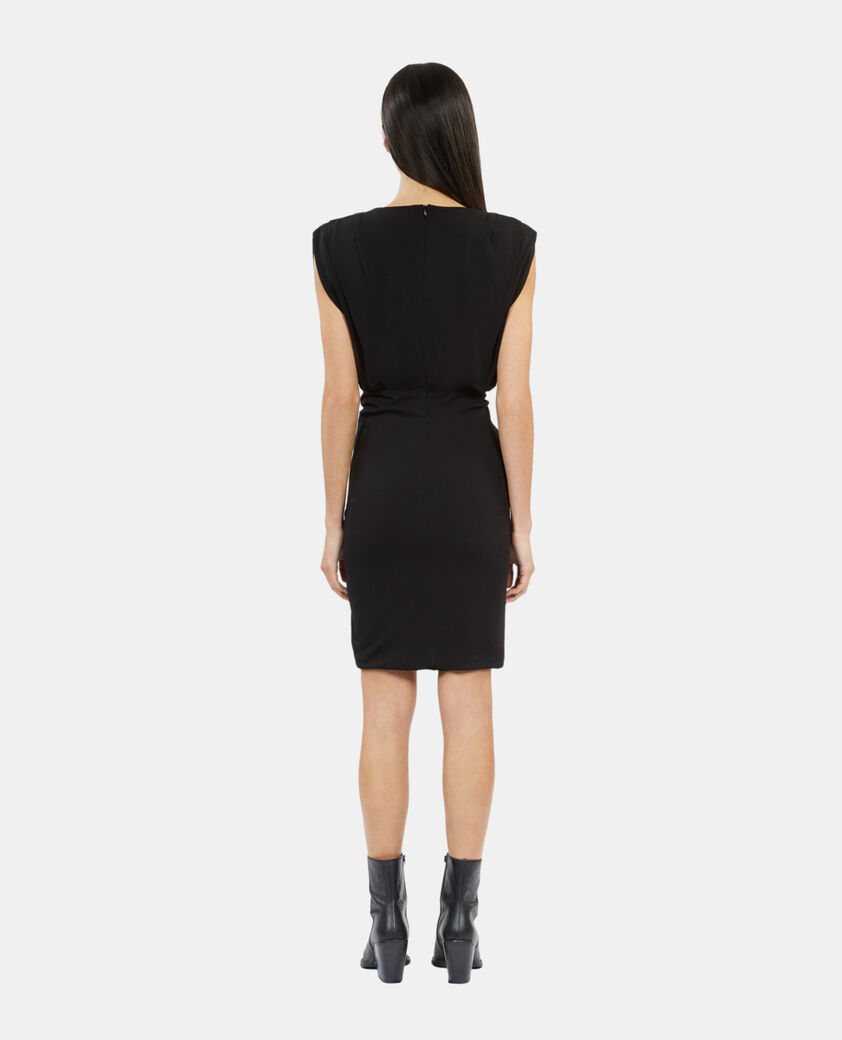 The Kooples WOMEN BLACK short black dress with shirring