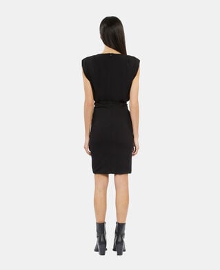 The Kooples WOMEN BLACK short black dress with shirring
