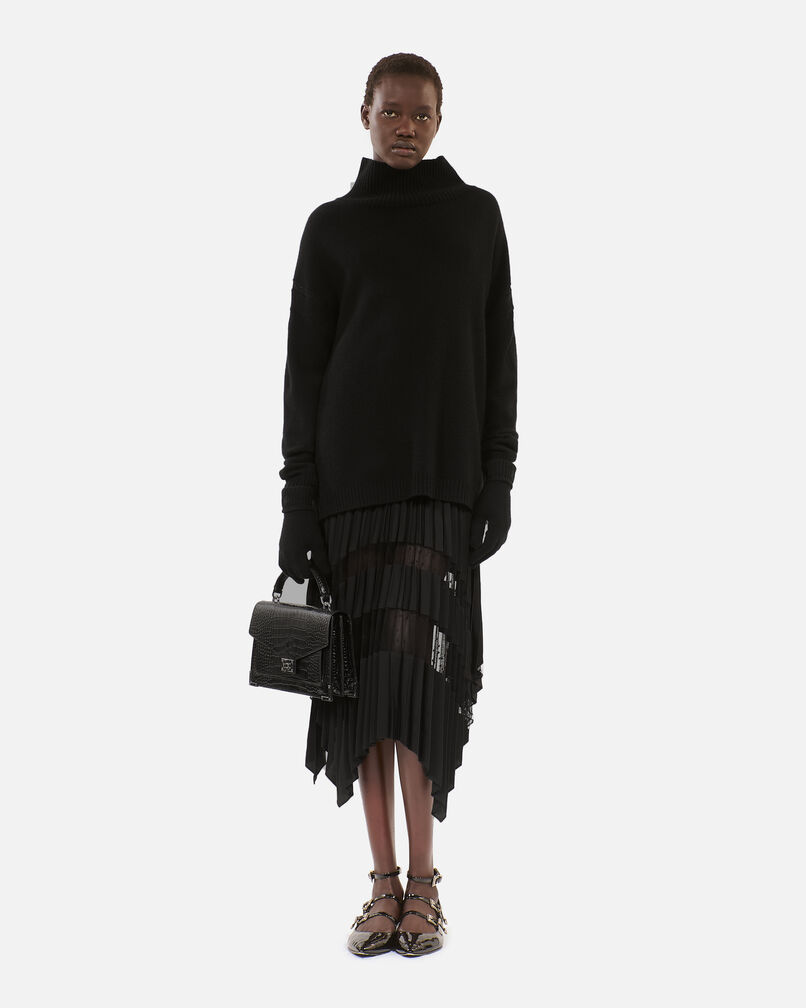 The Kooples FEMME BLACK jupe longue plissée noire