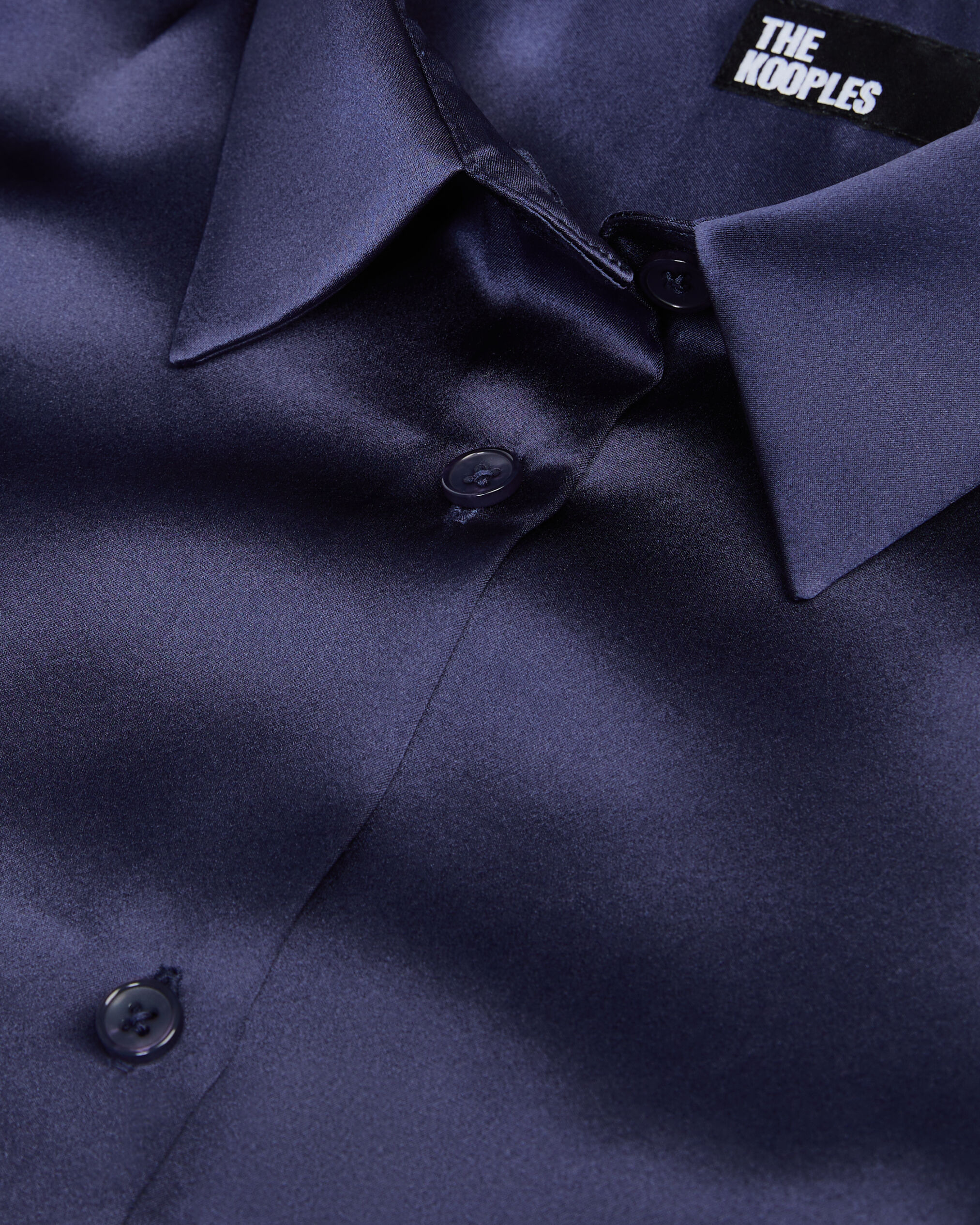 Dark blue silk hotsell shirt
