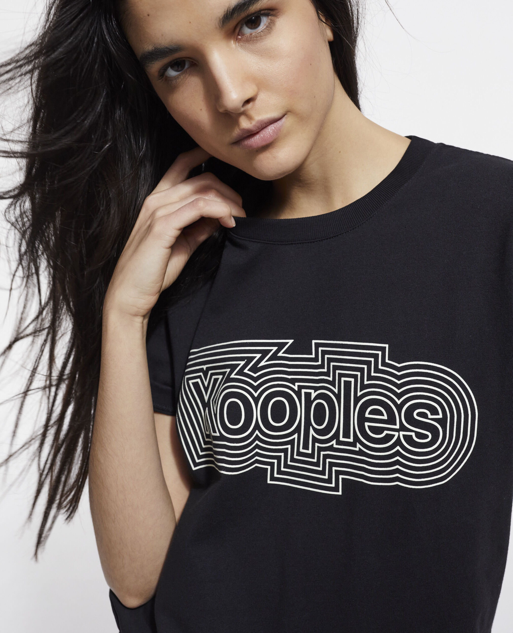 Black t shirt deals with logo