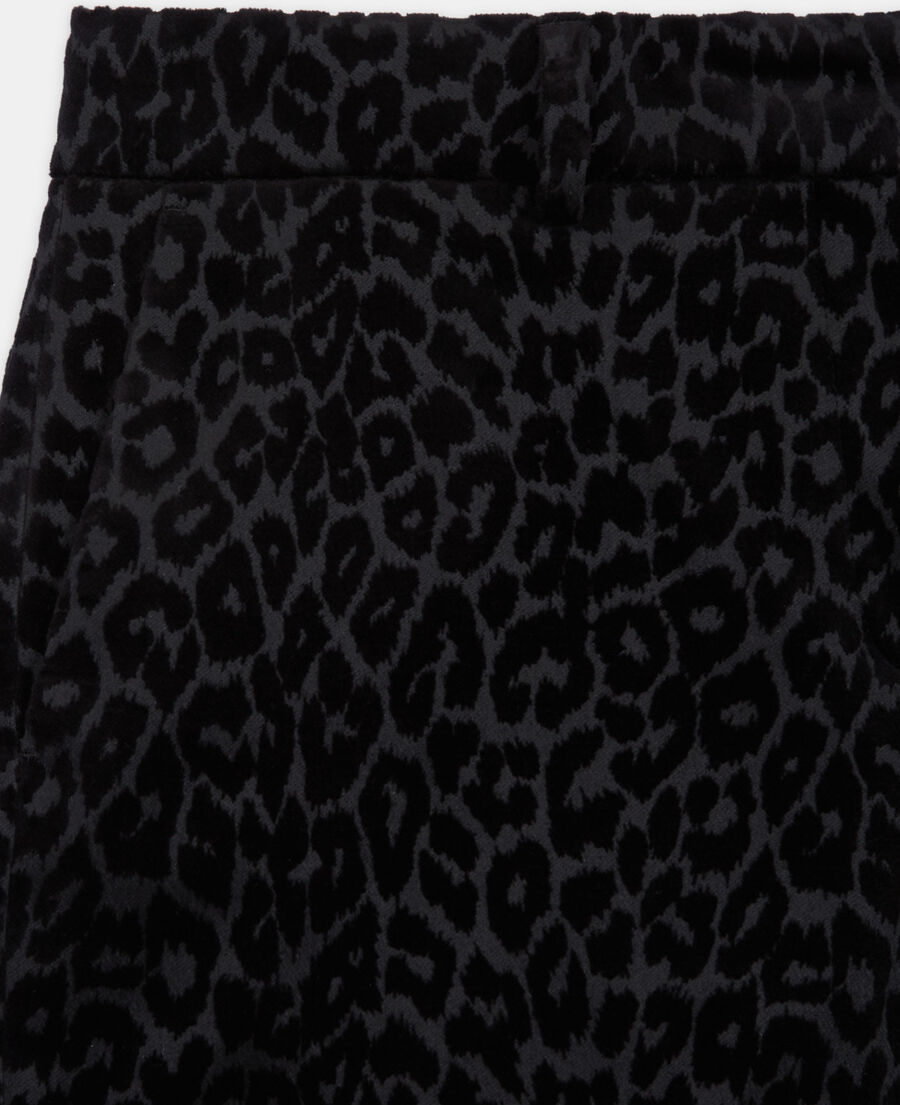 pantalones cortos terciopelo leopardo negros