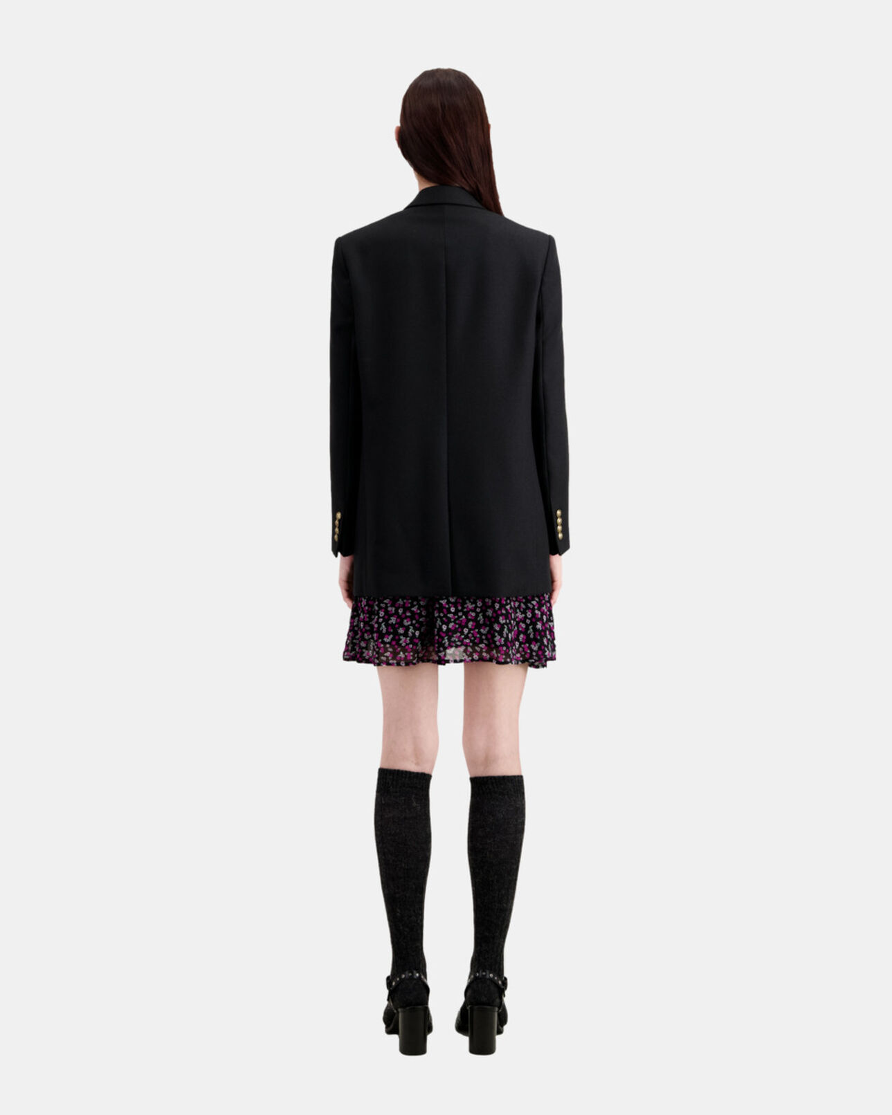 The Kooples WOMEN BLACK black wool blend blazer