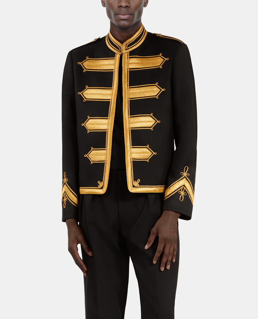 The Kooples HOMME BLACK veste style officier en laine noire