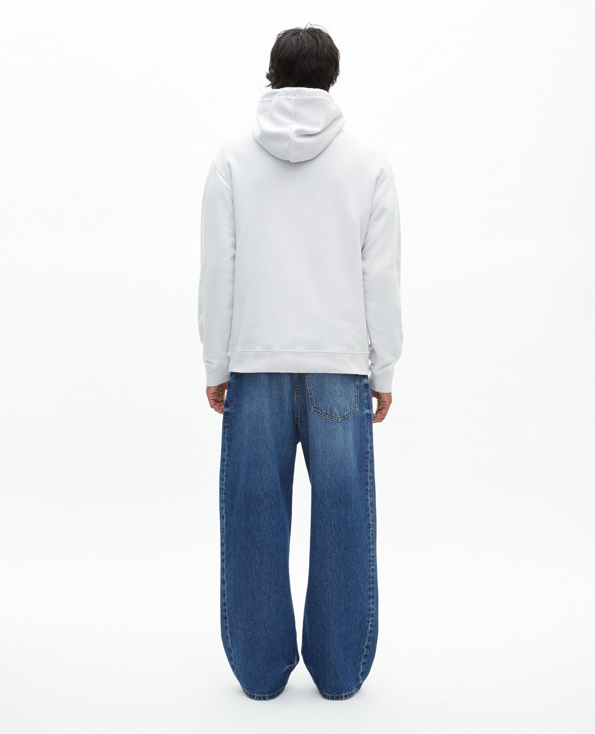 Hooded sweatshirt with grey screen print, LIGHT GREY, hi-res image number null