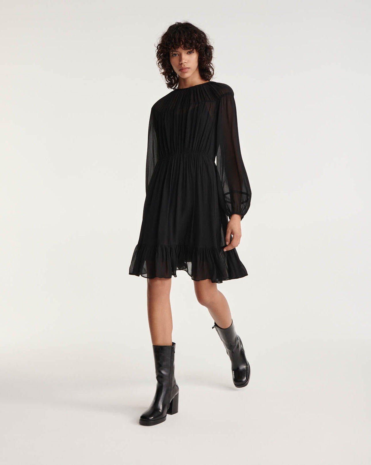 The Kooples DAMEN BLACK schwarze stiefeletten glacé-leder mit absatz