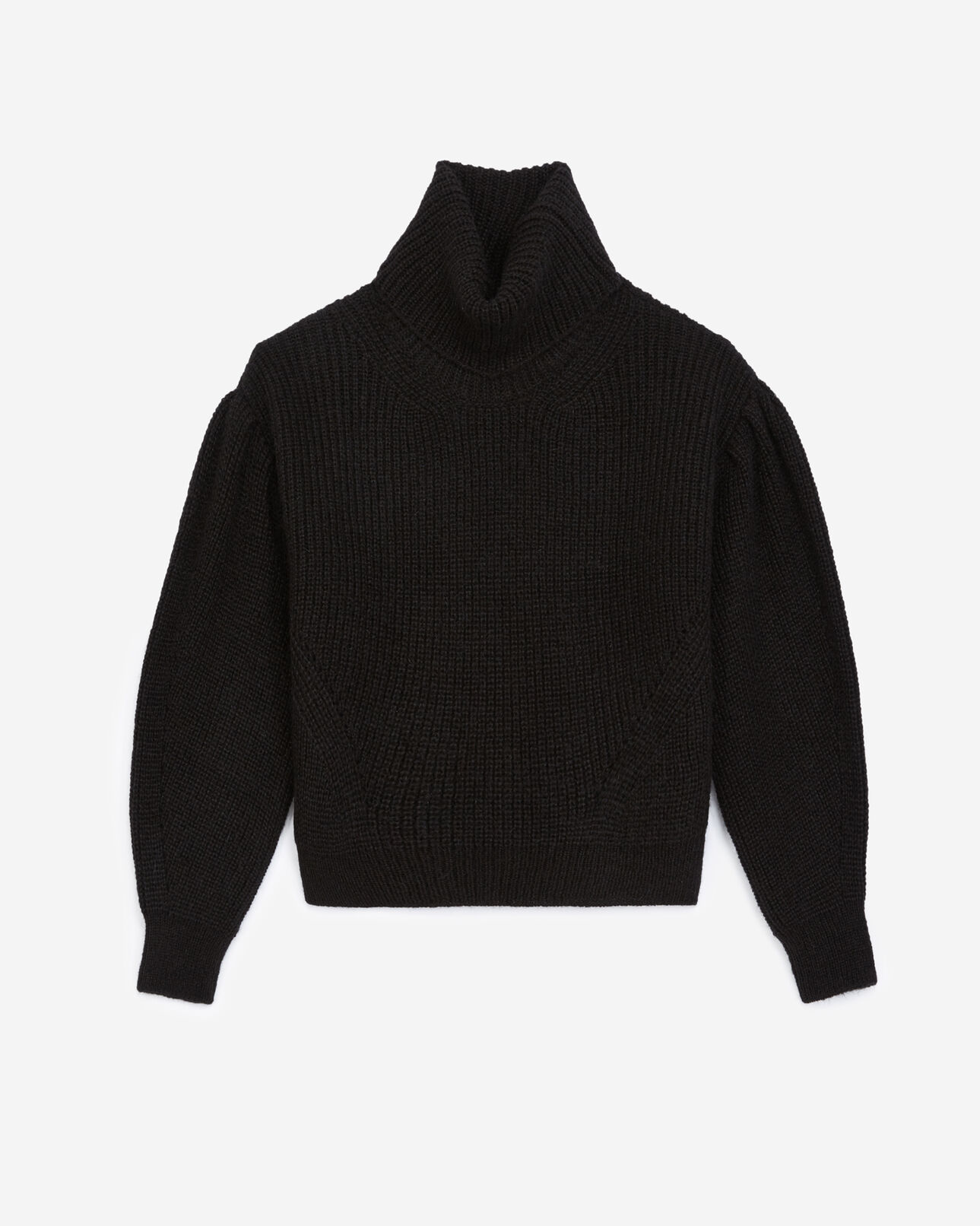 The Kooples WOMEN BLACK knit black turtleneck sweater