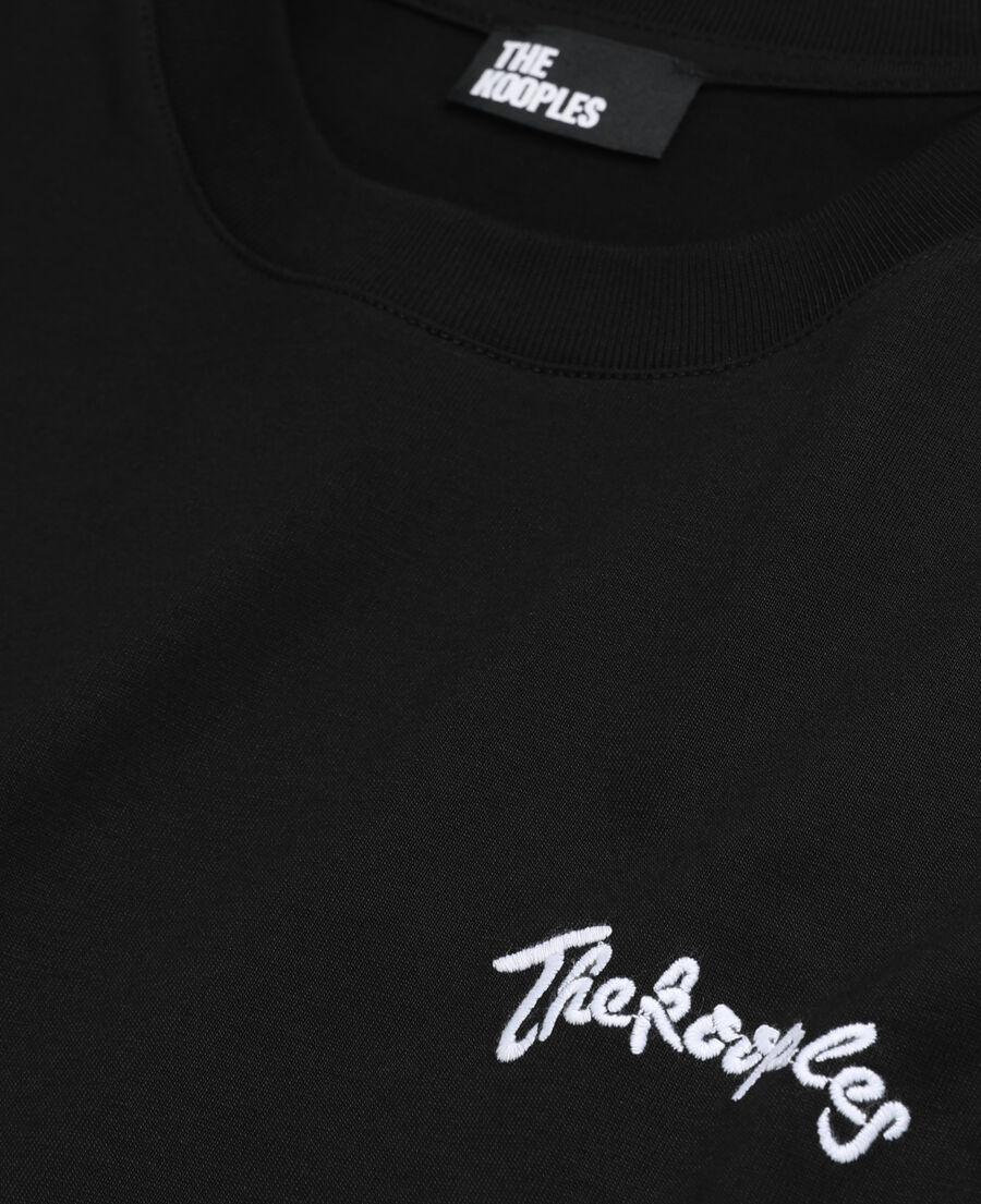 t-shirt femme noir avec broderies