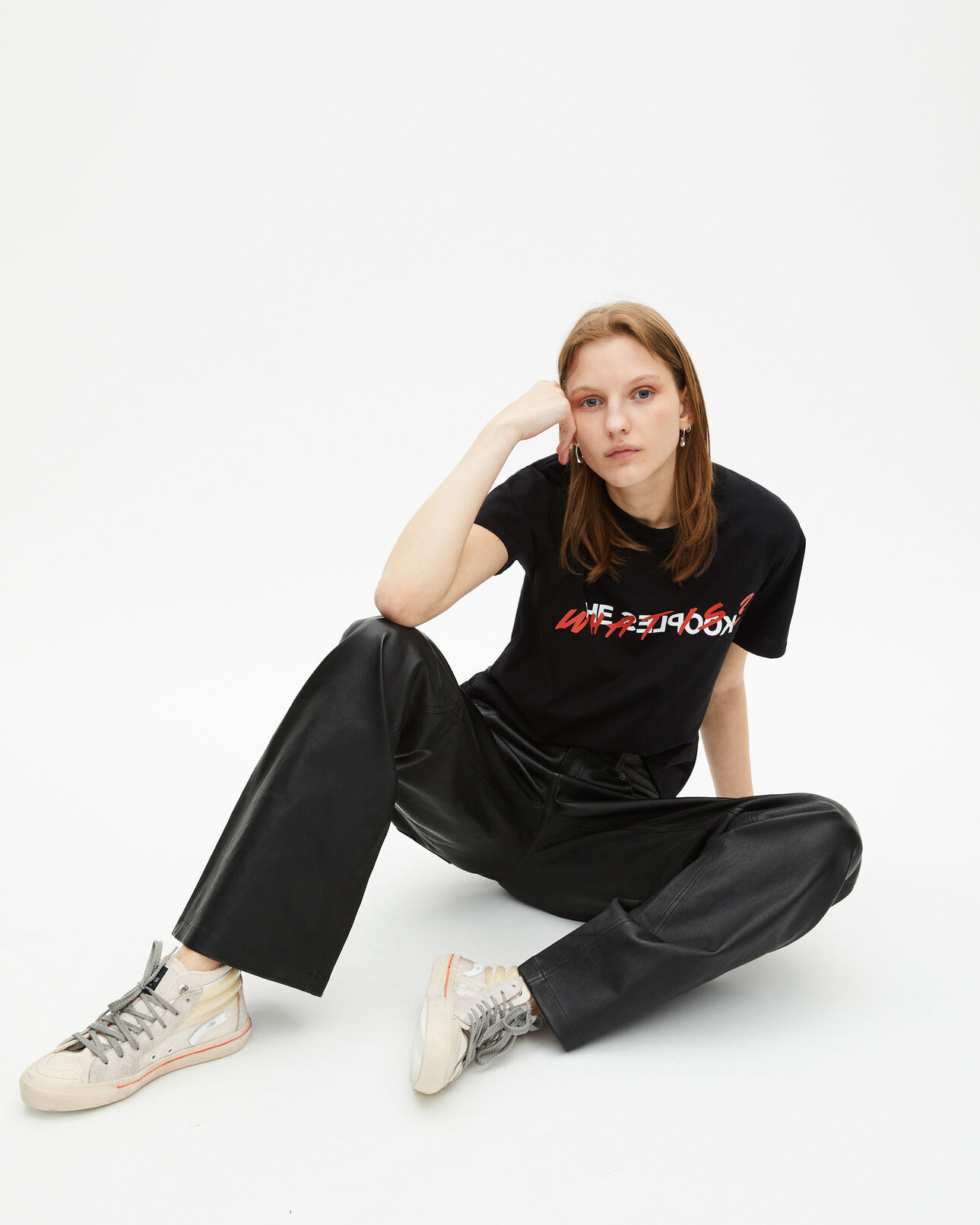 The Kooples DAMEN ECRU die ecrufarbenen high-top-sneaker von kooples x hidn-ander