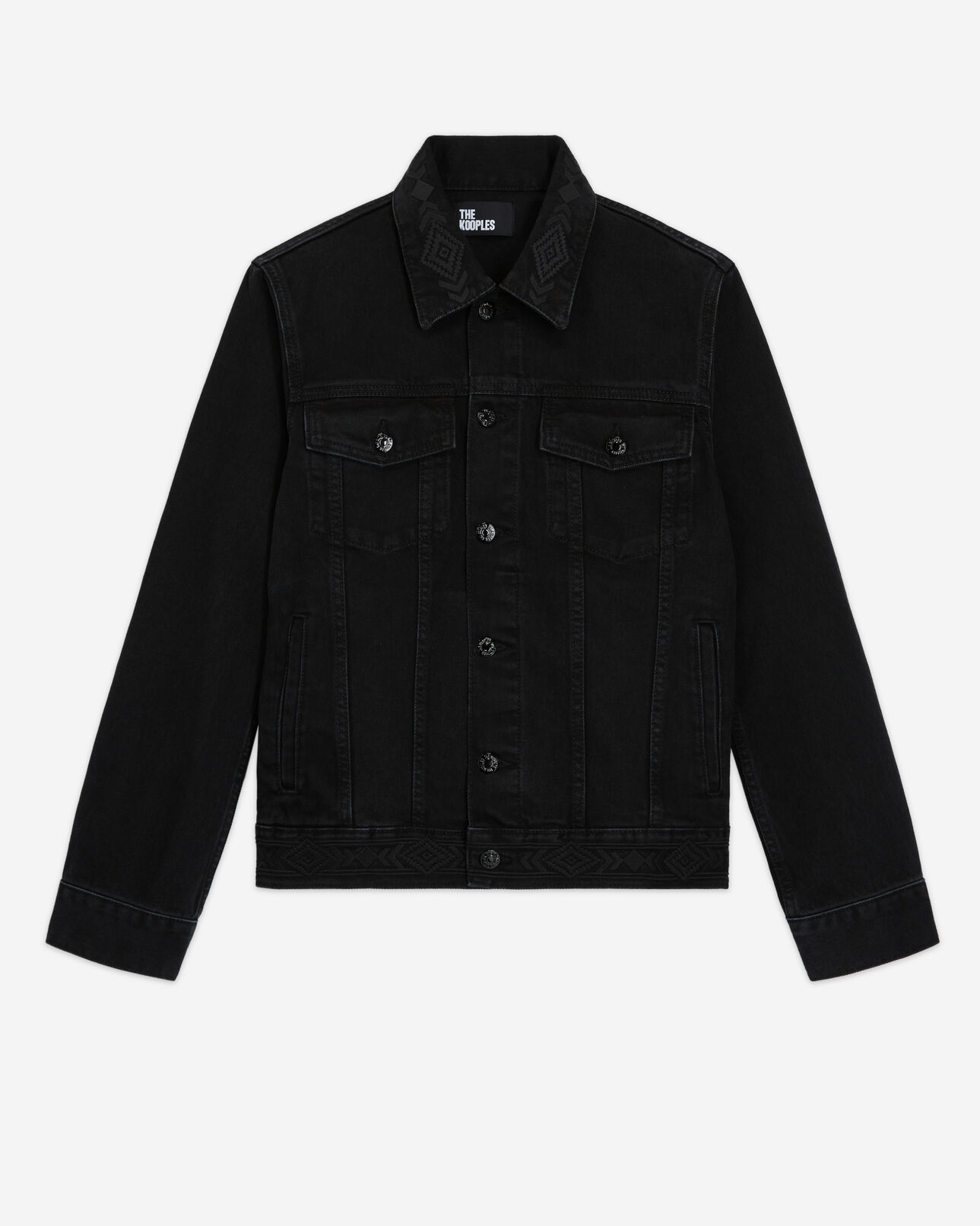 The Kooples FEMME BLACK WASHED blouson en jean noir