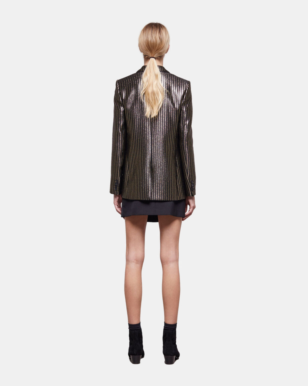 The Kooples MUJER BLACK / GOLD chaqueta rayas dorada