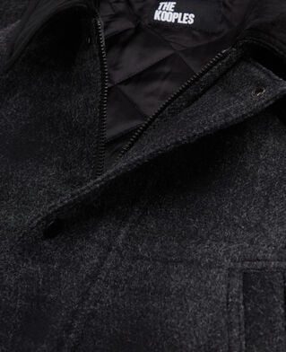 The Kooples HOMME GREY BLACK blouson à carreaux gris