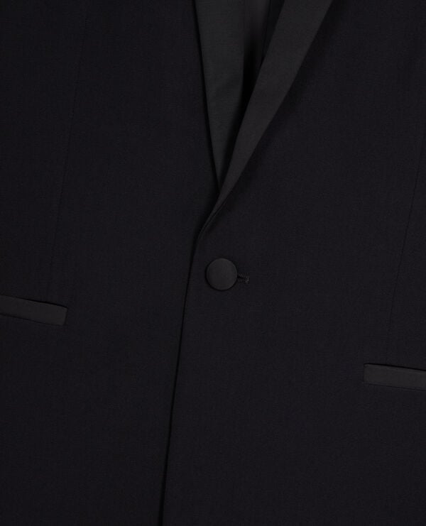 The Kooples HOMME BLACK veste de smoking avec détails en satin coupe ajustée noire