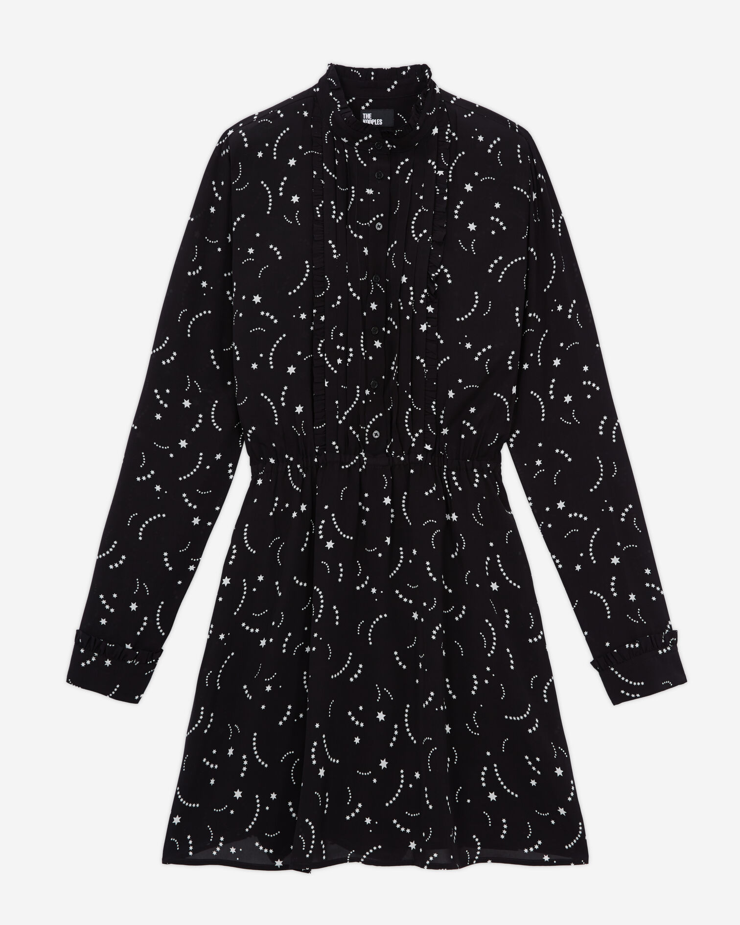 Kurzes Kleid mit Print, BLACK WHITE, hi-res image number null