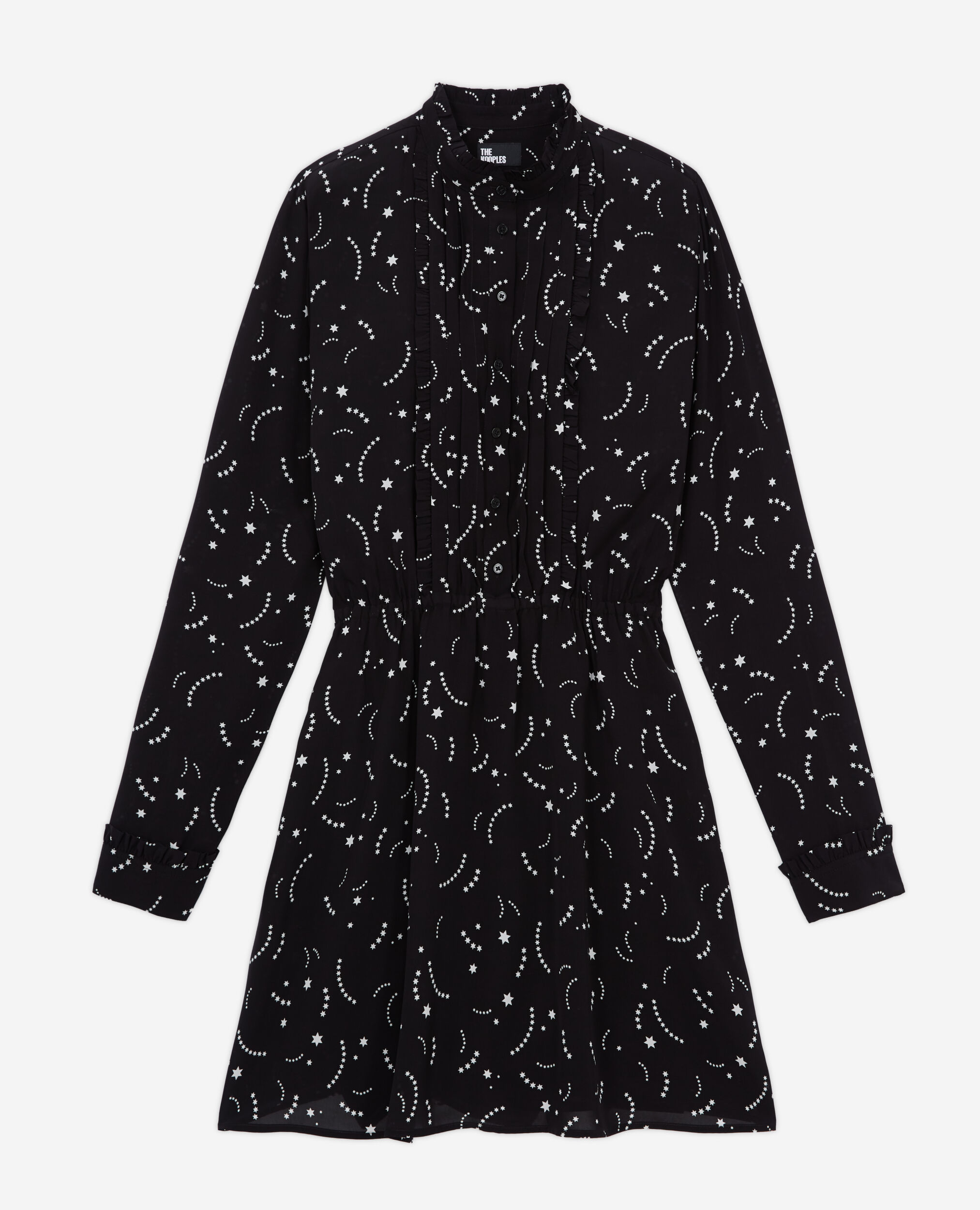 Short printed dress, BLACK WHITE, hi-res image number null