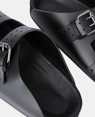 The Kooples FEMME BLACK sandales en cuir noir