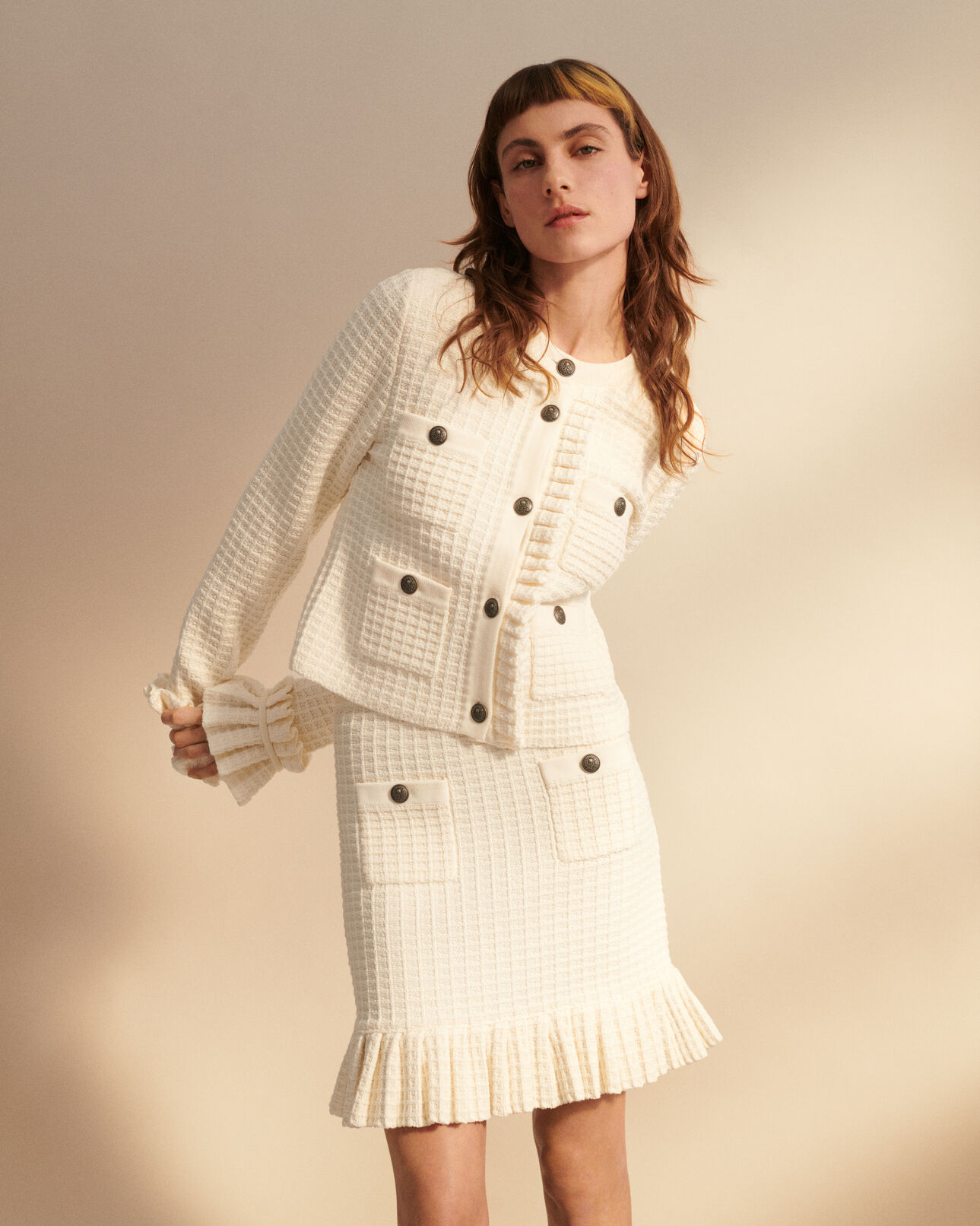 The Kooples MUJER ECRU cárdigan crudo
