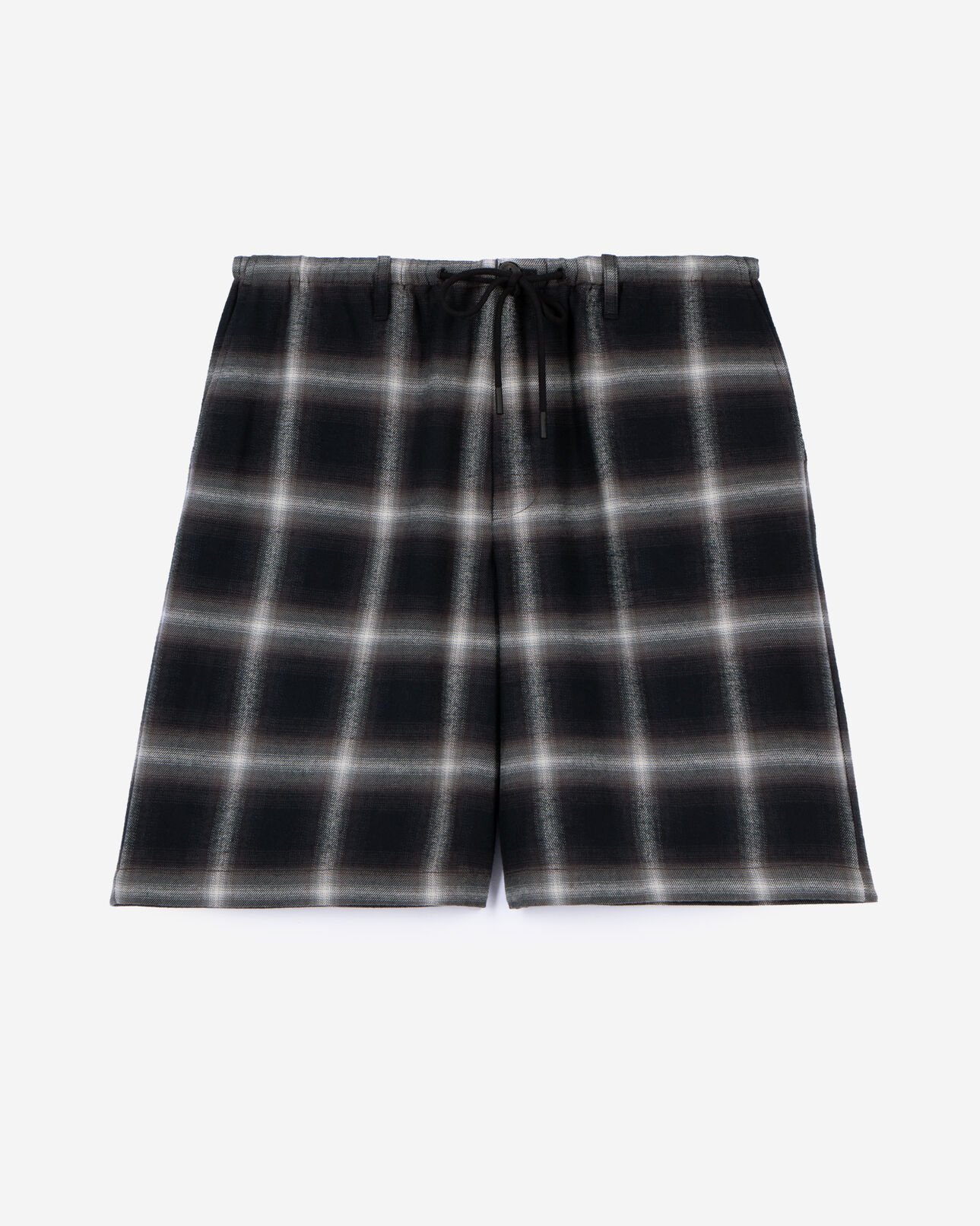The Kooples MEN BLACK GREY WHITE black checked bermuda shorts