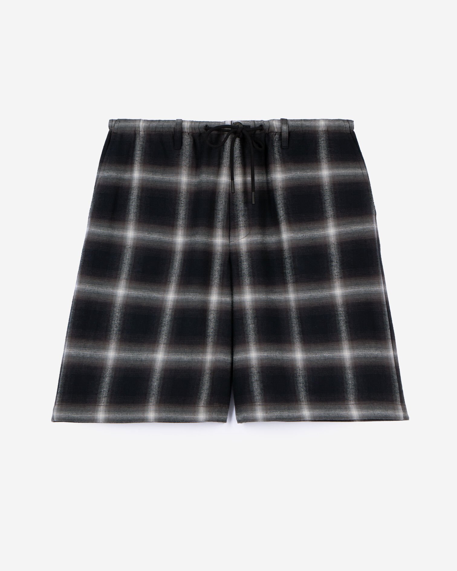 Black checked Bermuda shorts, BLACK GREY WHITE, hi-res image number null