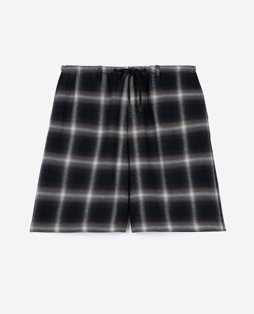 The Kooples HOMME BLACK GREY WHITE bermuda à carreaux noir