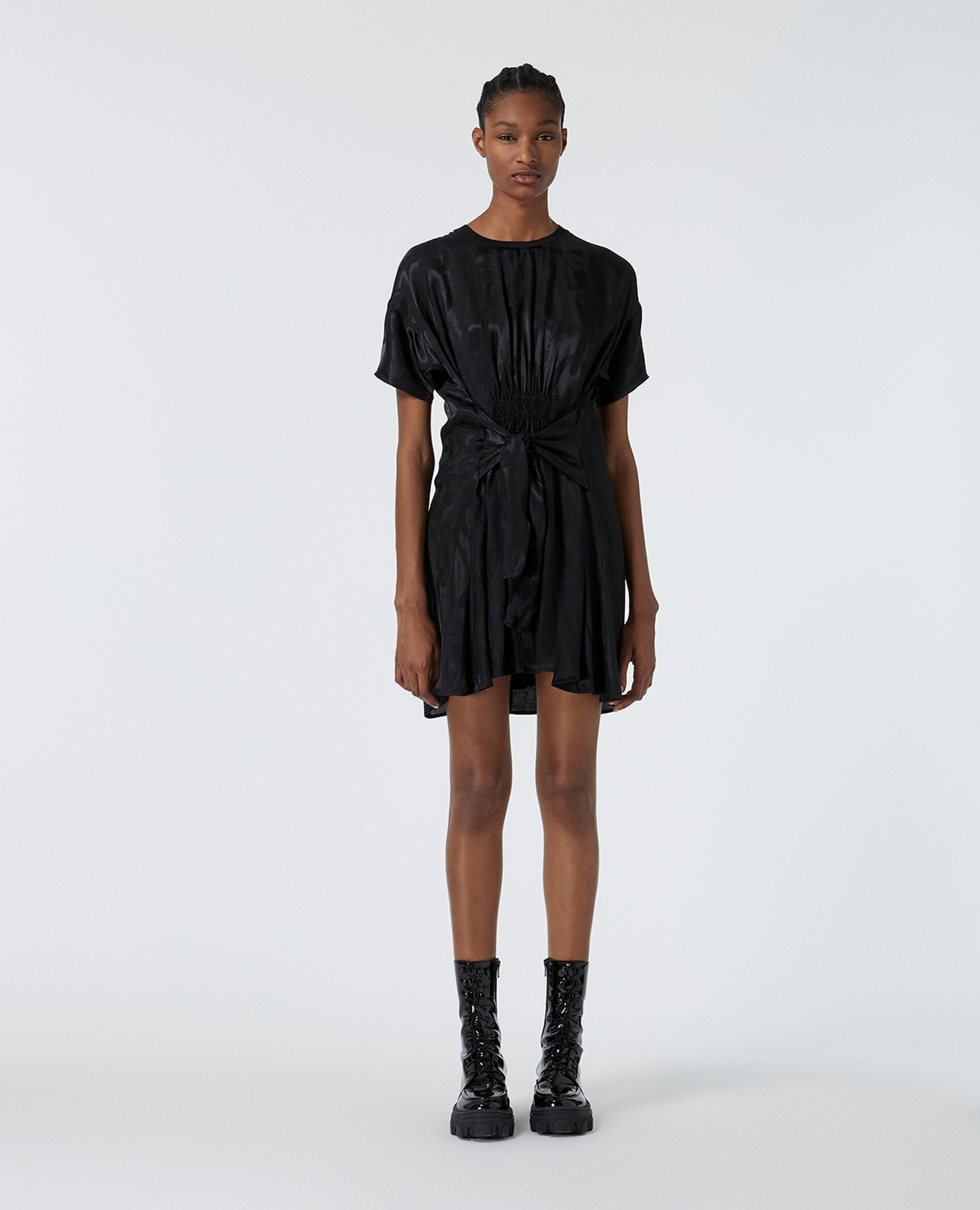 Schwarzes Kleid mit passendem Kettenmotiv, BLACK, hi-res image number null