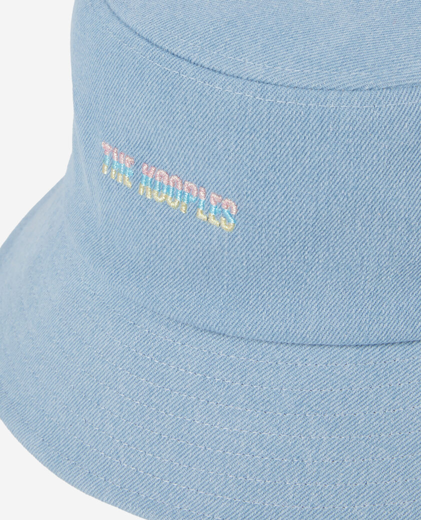The Kooples MIXED DENIM INDIGO blue denim bucket hat