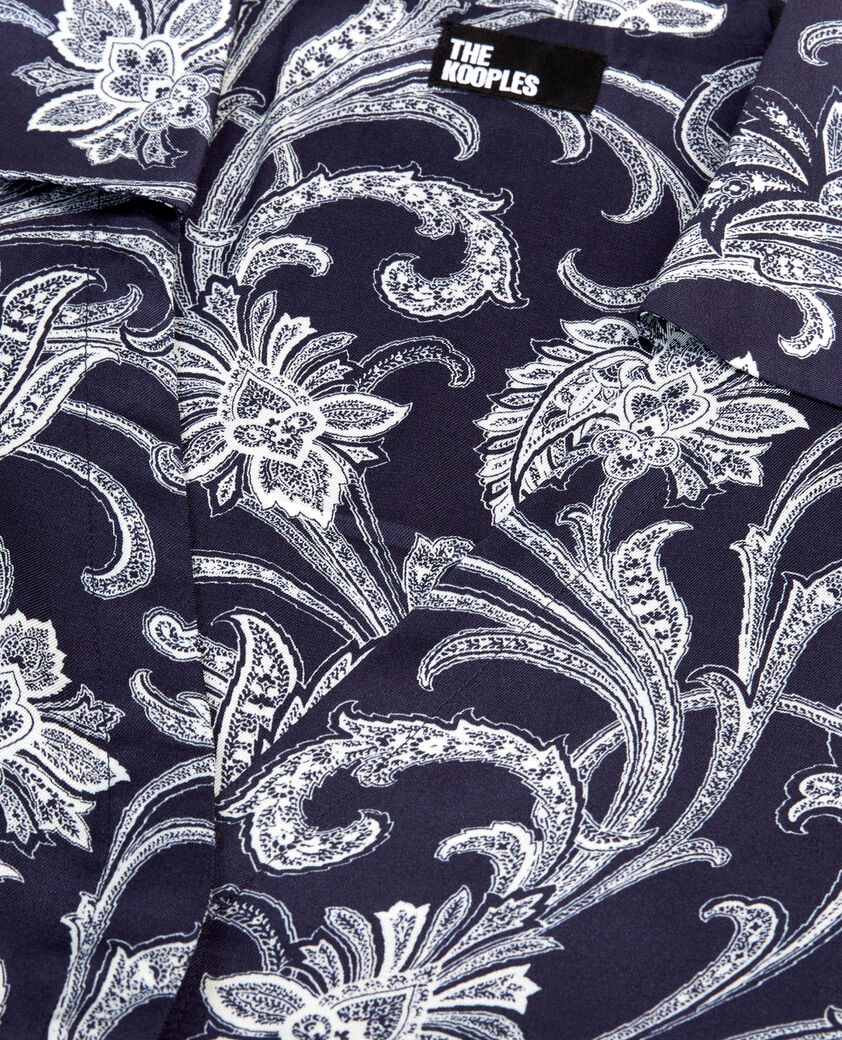 The Kooples FEMME NAVY chemise fleurie bleue