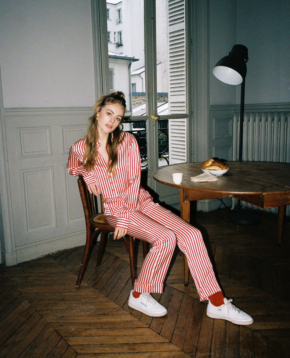 Red and white outlet striped pants mens